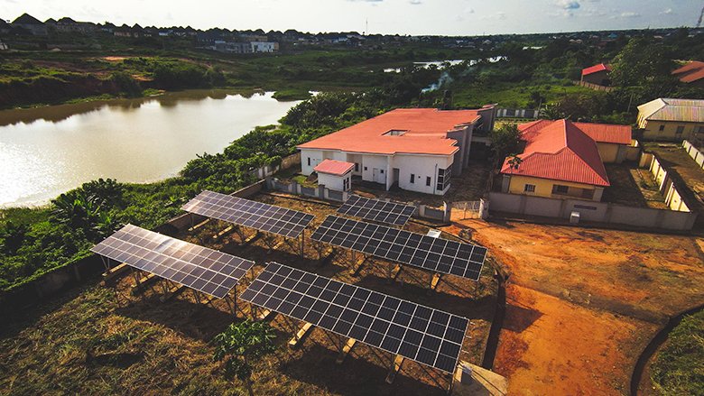 Solar mini-grid representing estates and shared power systems